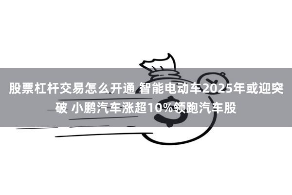 股票杠杆交易怎么开通 智能电动车2025年或迎突破 小鹏汽车涨超10%领跑汽车股